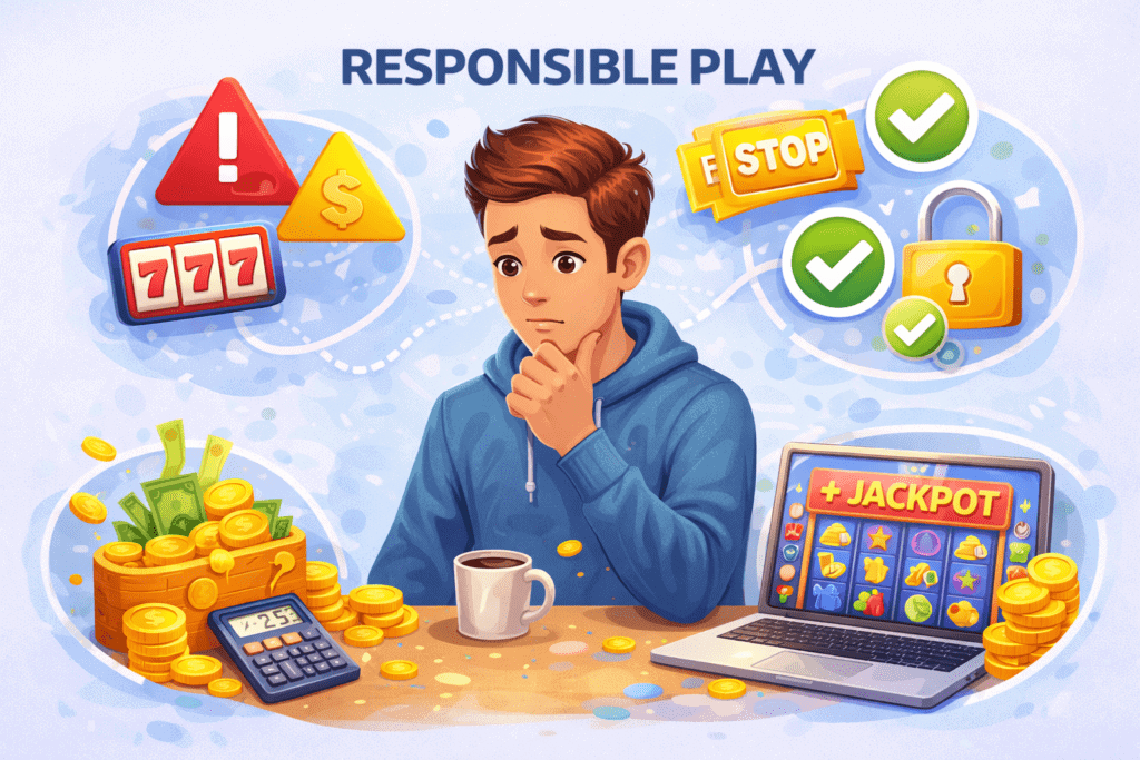 Responsible sweepstakes casino play including budgeting and account verification reminders
