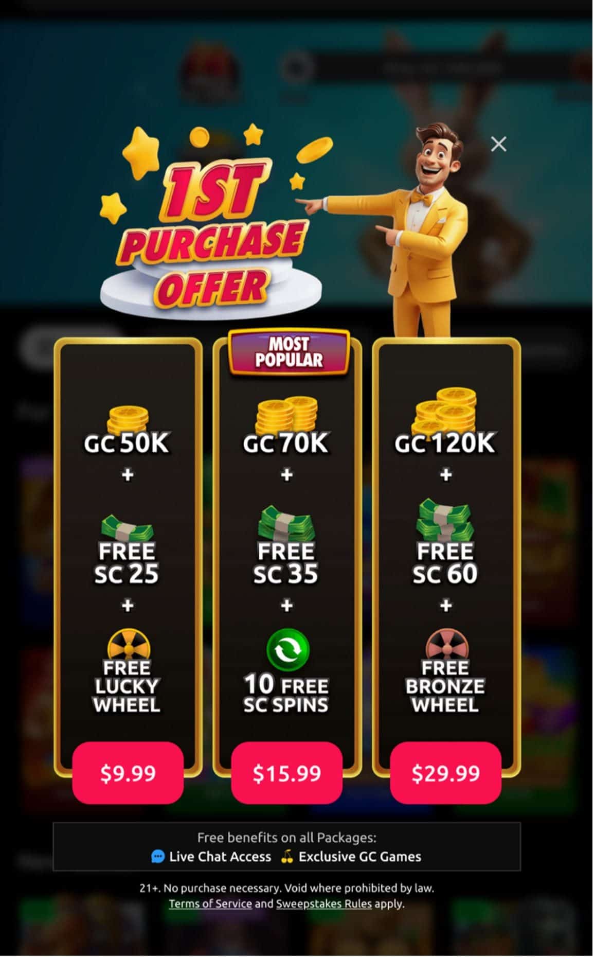 McLuck Casino first purchase bonuses
