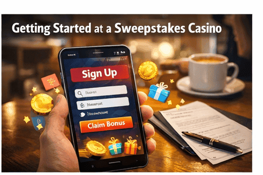User registering for a sweepstakes casino account on mobile