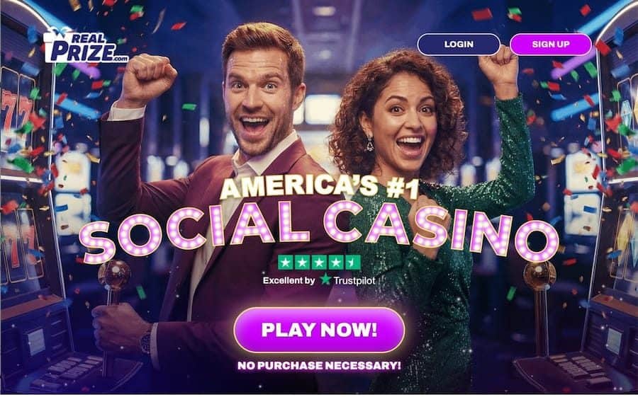 RealPrize sweepstakes casino platform with slots, live roulette, and bonus coins as an alternative to Yay Casino